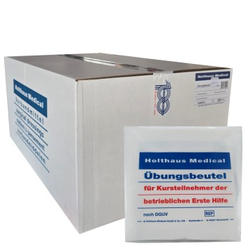 100 x Übungsbeutel 7-teilig HOLTHAUS Erste Hilfe Übungsset Typ AH