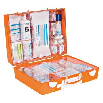 Preview: Erste Hilfe Koffer Advocat Baustelle SÖHNGEN mit Pflasterspender Verbandkasten MT-CD orange
