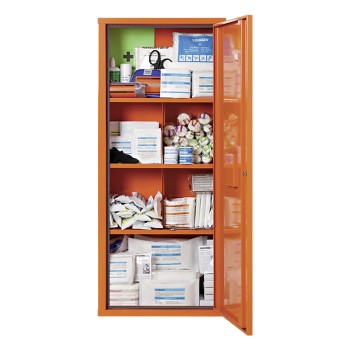 Preview: Anbausafe Verbandstoffe orange gefüllt SÖHNGEN Stehschrank mit Füllung