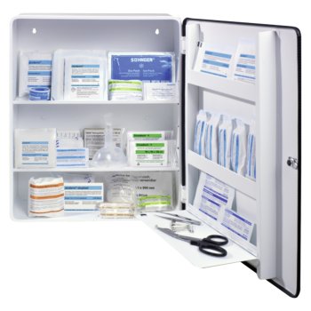 Preview: Verbandschrank Dresden Norm Plus mit Füllung DIN 13157 mit Erweiterung SÖHNGEN