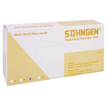 Preview: Vinyl Schutz-Handschuhe L groß SÖHNGEN puderfrei 100 Stück