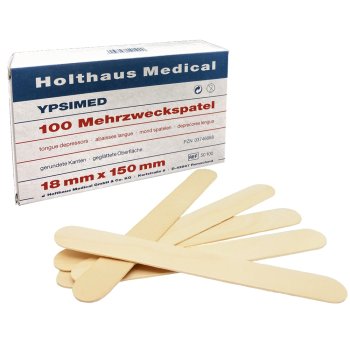 YPSIMED Mehrzweckspatel HOLTHAUS Holzmundspatel 18 x 150 mm 100 Stück