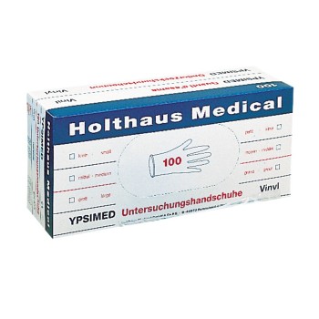 Preview: YPSIMED Vinyl Handschuhe S klein HOLTHAUS ungepudert 100 Stück