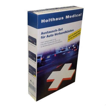 Austauschset Sterilprodukte und Pflasterprodukte DIN 13164 HOLTHAUS für KFZ Verbandkasten