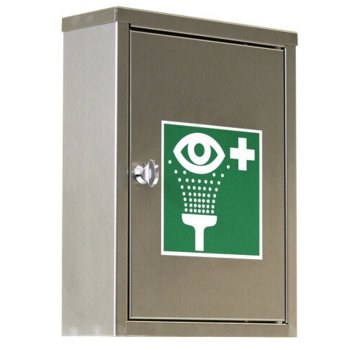 Augenspül-Station BR324095 Staubdichter Edelstahlschrank mit 2 Augenspülflaschen 4604 zu 500ml
