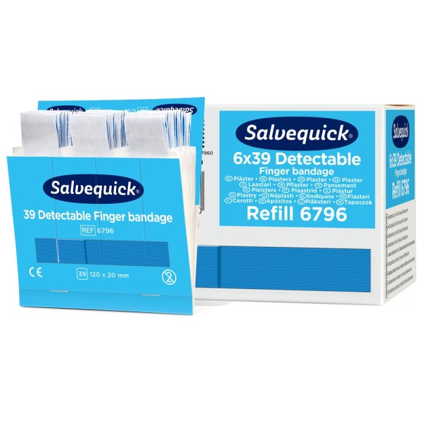 6 Sofortpflaster REF 6796 Fingerverband detektierbar CEDERROTH für Pflasterspender Salvequick CAP