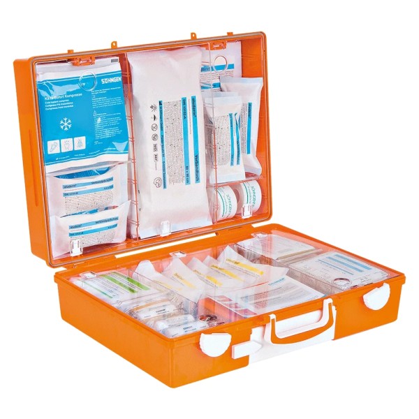 Erste Hilfe Koffer Advocat DIN 13169 SÖHNGEN mit Pflasterspender Verbandkasten MT-CD orange