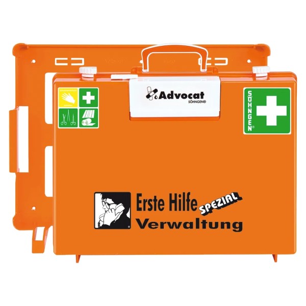 Erste Hilfe Koffer Advocat Verwaltung SÖHNGEN mit Pflasterspender Verbandkasten MT-CD orange