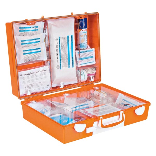 Erste Hilfe Koffer Advocat Verwaltung SÖHNGEN mit Pflasterspender Verbandkasten MT-CD orange