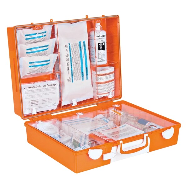 Erste Hilfe Koffer Advocat Nahrungsmittel SÖHNGEN mit Pflasterspender Verbandkasten MT-CD orange