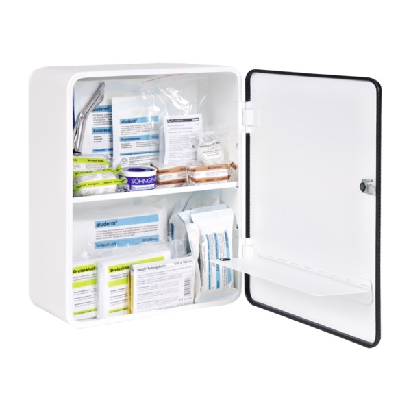 Verbandschrank Heidelberg Norm weiß mit Füllung DIN 13157 SÖHNGEN