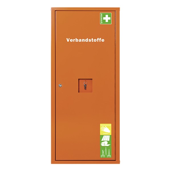 Anbausafe Verbandstoffe orange gefüllt SÖHNGEN Stehschrank mit Füllung