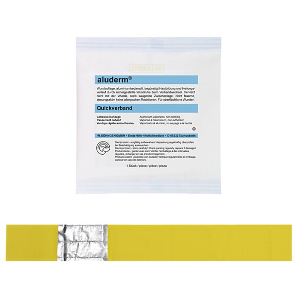 aluderm Quickverband SÖHNGEN klein 1 m x 6 cm mit Kompresse 6 x 8 cm