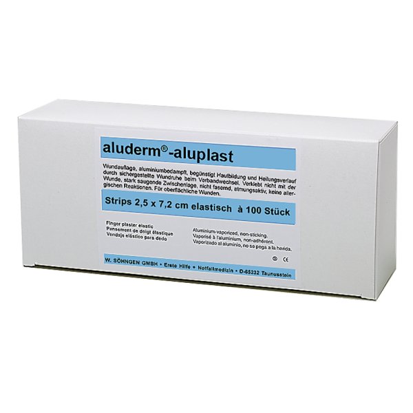aluderm-aluplast Strips 2,5 x 7,2 cm SÖHNGEN elastisch 100 Stück
