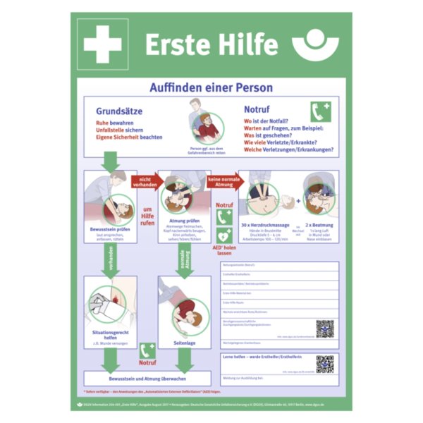 Anleitung Erste-Hilfe Plakatform SÖHNGEN aus Kunststoff