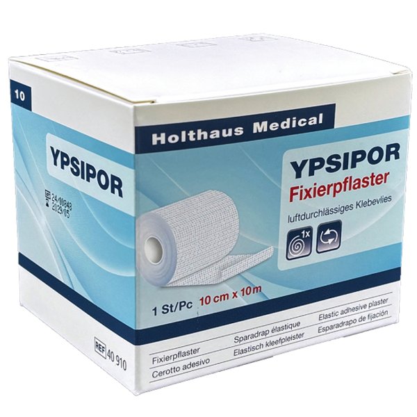 YPSIPOR Fixierpflaster HOLTHAUS 10 cm x 10 m luftdurchlässiges Klebevlies