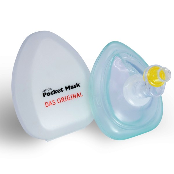 Taschenmaske Laerdal Beatmungshilfe mit Filter und Ventil weiß mit Etui