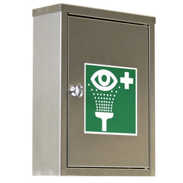 Augenspül-Station BR324095 Staubdichter Edelstahlschrank mit 2 Augenspülflaschen 4604 zu 500ml