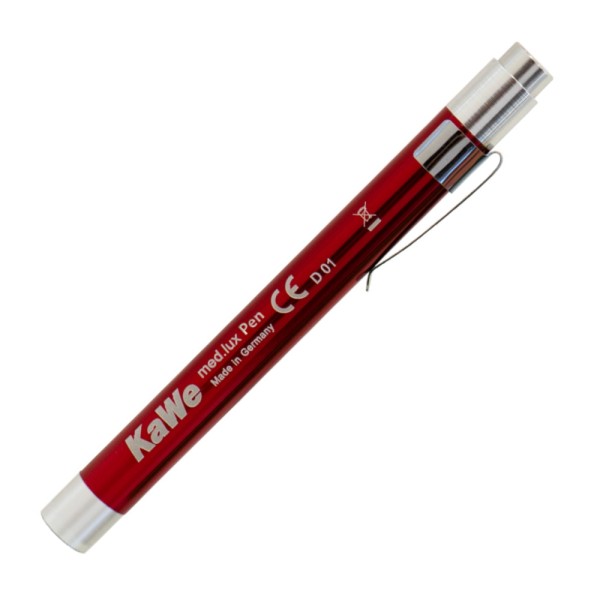 med.lux Pen LED rot KAWE mit Druckknopf und Dauerlichtfunktion