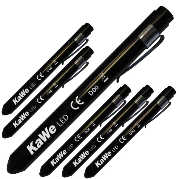 6 x Diagnostikleuchte LED KAWE schwarz aus Metall mit Druckknopf